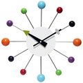 Infinity Instruments Orb Spoke -15" Round Wall Clock, Open Face Design, Metal Spokes with Multicolored Orbs 15353